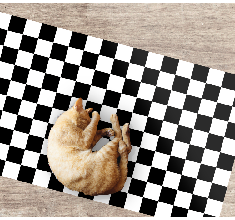 Alfombra de vinilo geométrica Tablero de ajedrez - TenVinilo