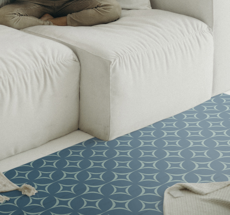 Alfombra vinílica geométrica tapete con patrón circular - TenVinilo