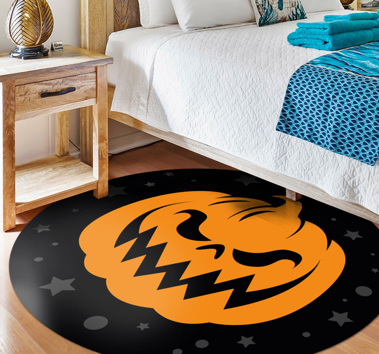 Alfombra vinílica Halloween calabaza espeluznante - TenVinilo