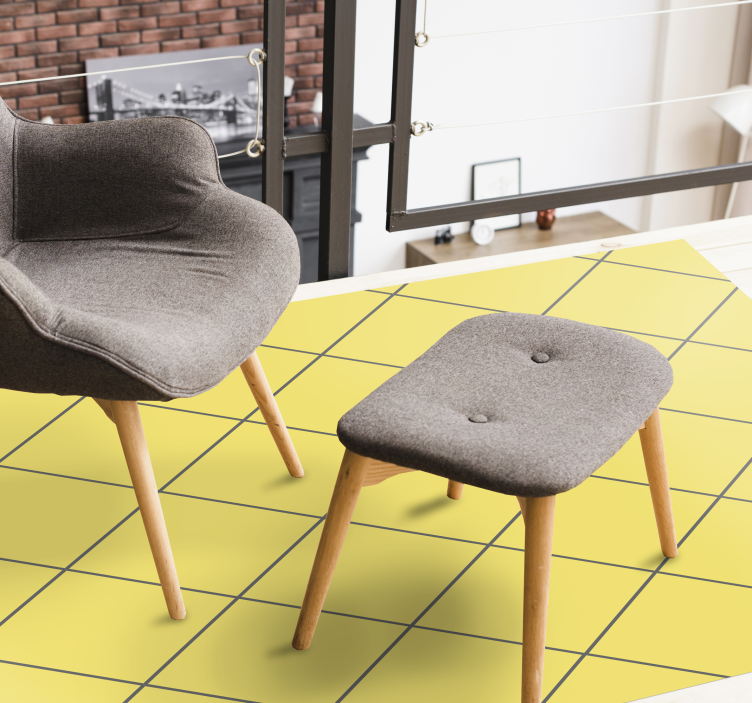 Alfombra vinílica salón diamantes amarillos - TenVinilo