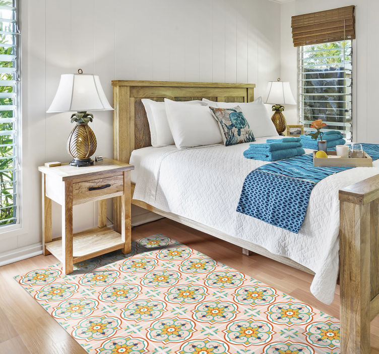 Alfombra vinílica hidráulica motivo de mosaico - TenVinilo