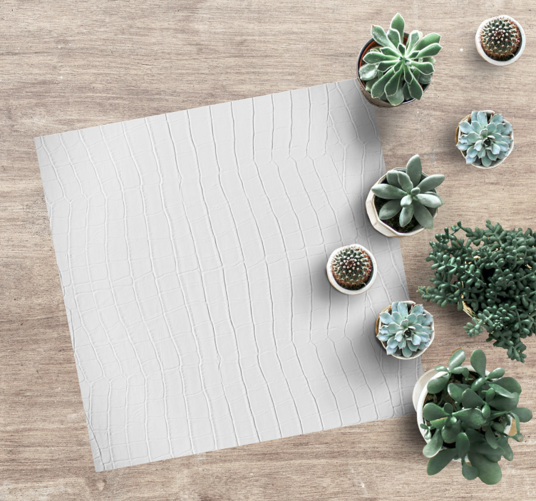 Alfombra vinílica imitación piel de cocodrilo blanca - TenVinilo