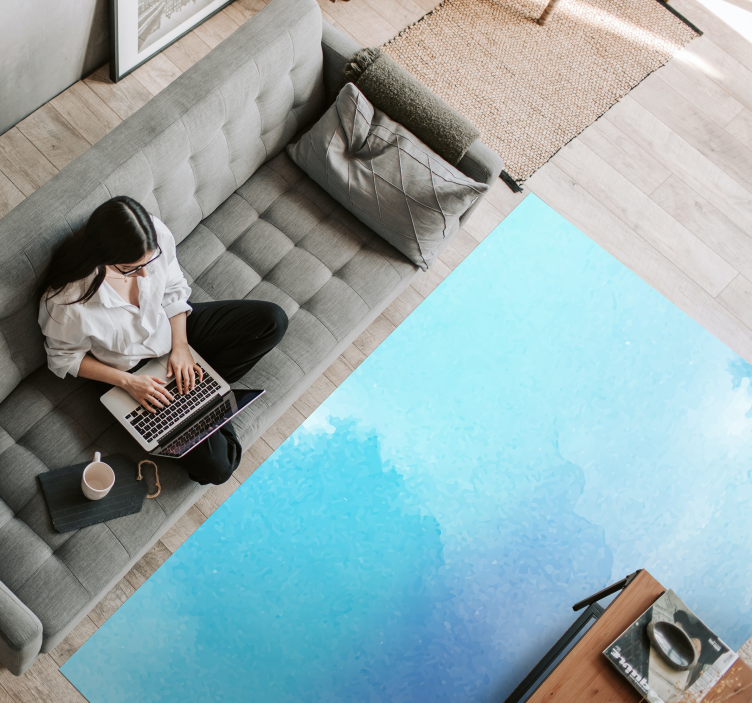 Alfombra vinílica imitación aguamarina - TenVinilo