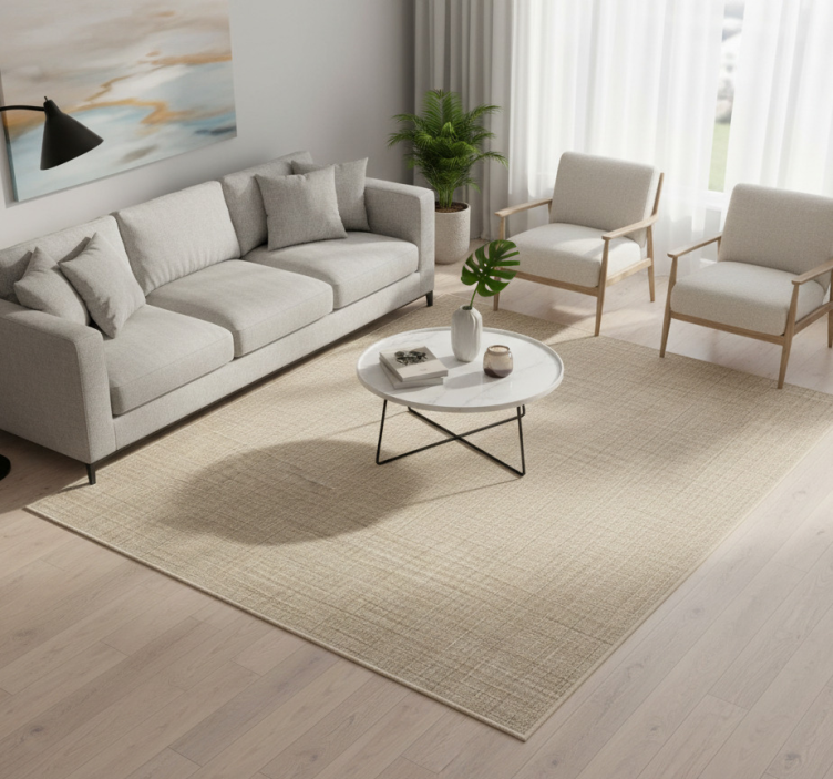 Alfombra vinílica imitación efecto tela beige - TenVinilo