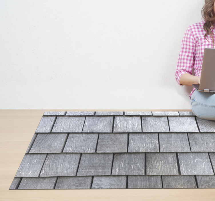 Alfombra vinílica imitación piedra patrón de tejas - TenVinilo