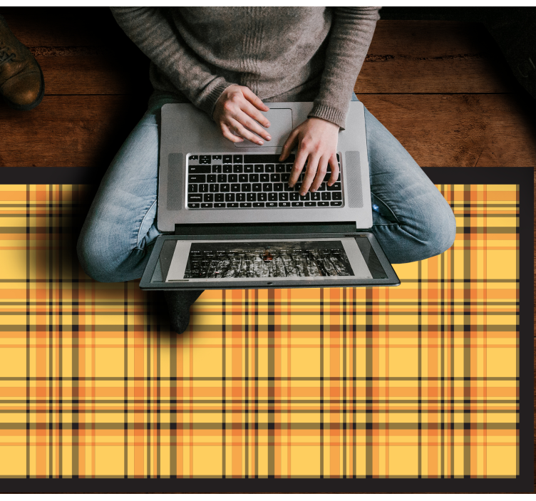 Alfombra vinílica rayas patrón clásico de cuadros - TenVinilo