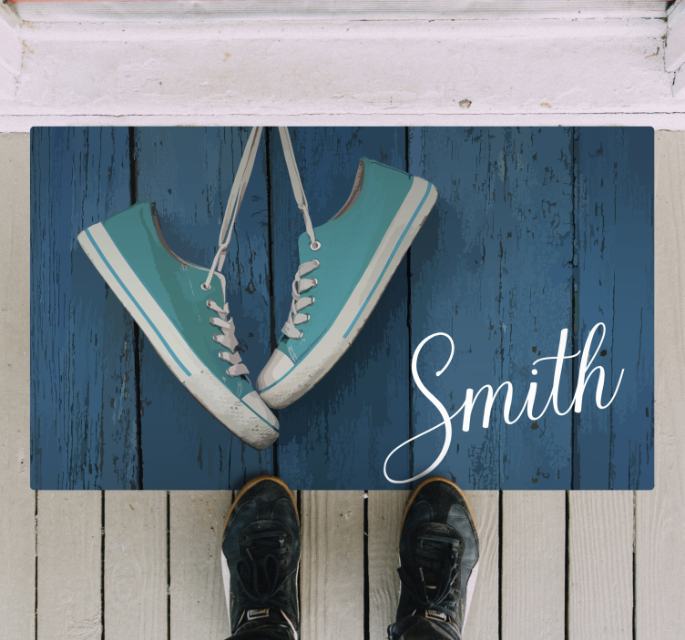 Alfombra vinílica imitación personalización de zapatillas - TenVinilo