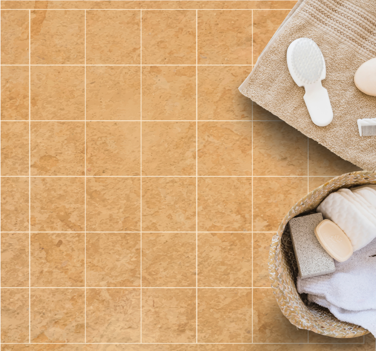 Alfombra vinílica imitación piedra aspecto beige natural - TenVinilo