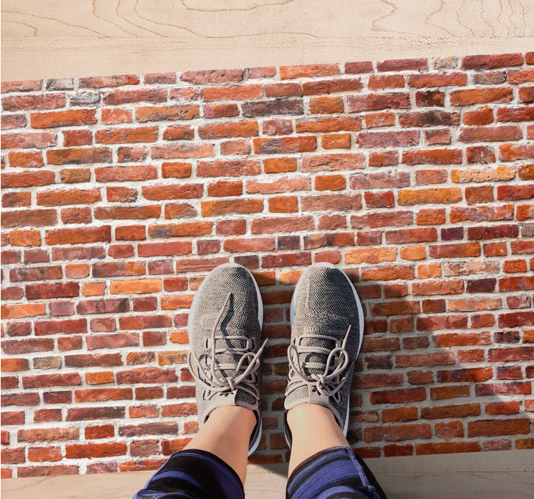 Alfombra vinílica imitación piedra aspecto rojo rústico - TenVinilo