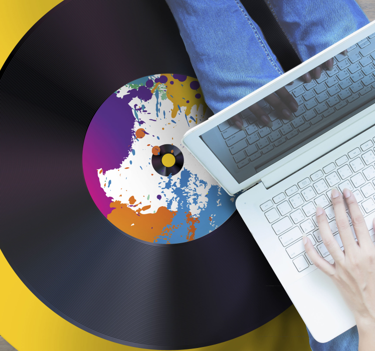 Alfombra vinílica imitación registro de bienvenida abstracto - TenVinilo