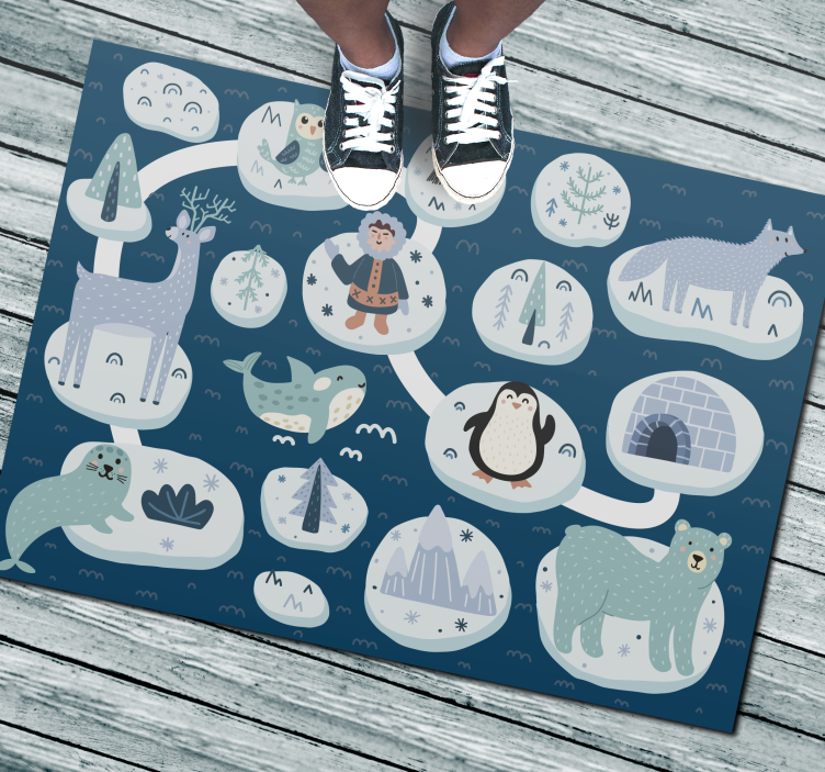 Alfombra vinílica infantil aventura ártica - TenVinilo
