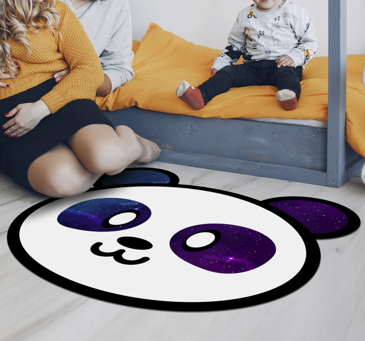 Alfombra vinílica infantil cara de panda galáctico - TenVinilo