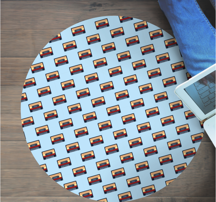 Alfombra vinílica vintage concepto cassette retro - TenVinilo