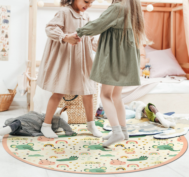 Alfombra de vinilo infantil Lindo elefantito - TenVinilo