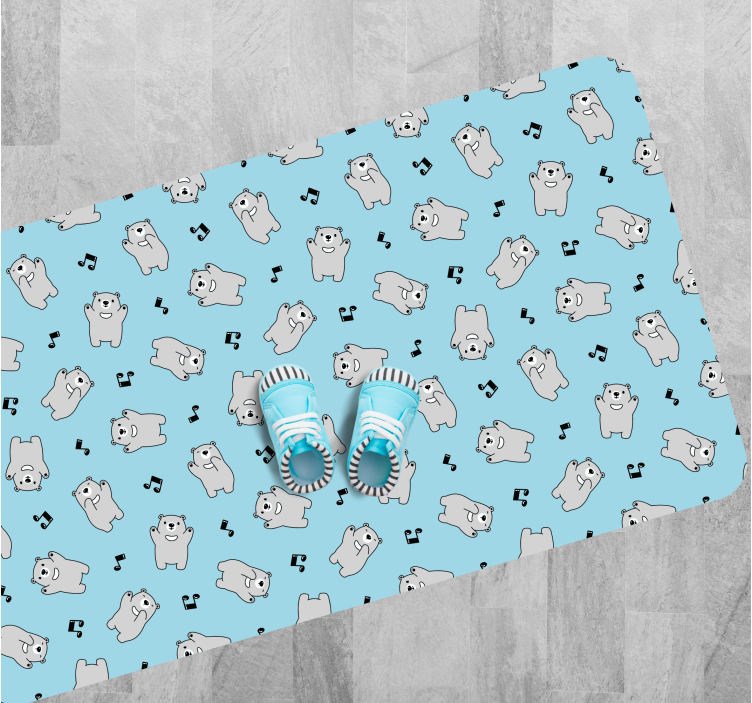 Alfombra vinílica bebé lindos personajes de osos - TenVinilo