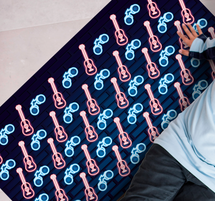 Alfombra vinílica juvenil patrones inspirados en la música - TenVinilo