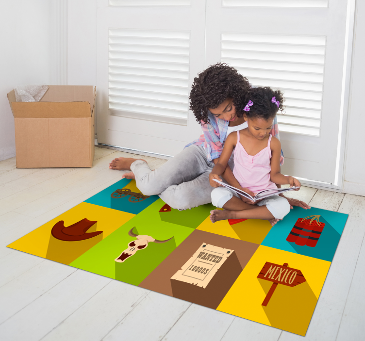 Alfombra vinílica juegos aventura occidental - TenVinilo