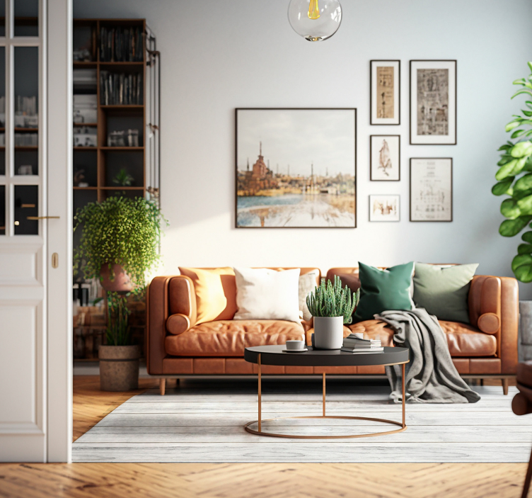 Alfombra vinílica madera vintage gris claro - TenVinilo