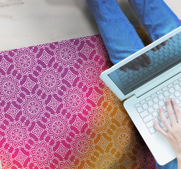 Alfombra vinílica mandala elegante degradado - TenVinilo