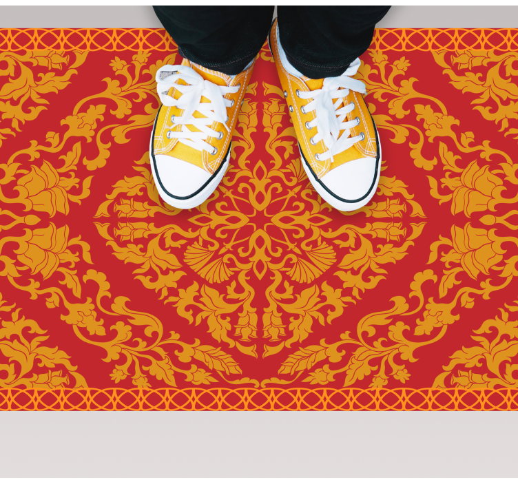 Alfombra vinílica mandala elemento floral intrincado - TenVinilo