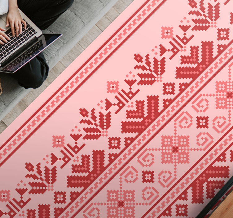 Alfombra vinílica mandala patrón ornamental étnico - TenVinilo