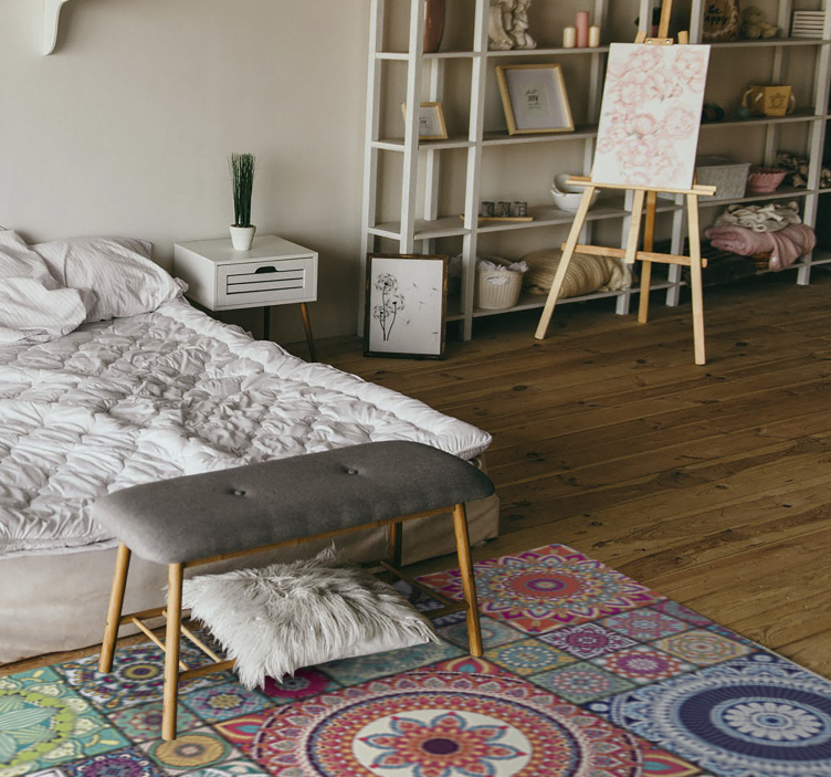 Alfombra vinílica mandala patrones de mandalas - TenVinilo