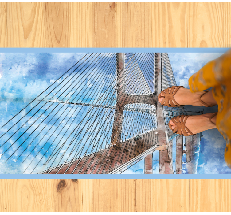 Alfombra vinílica salón ilustración del puente - TenVinilo