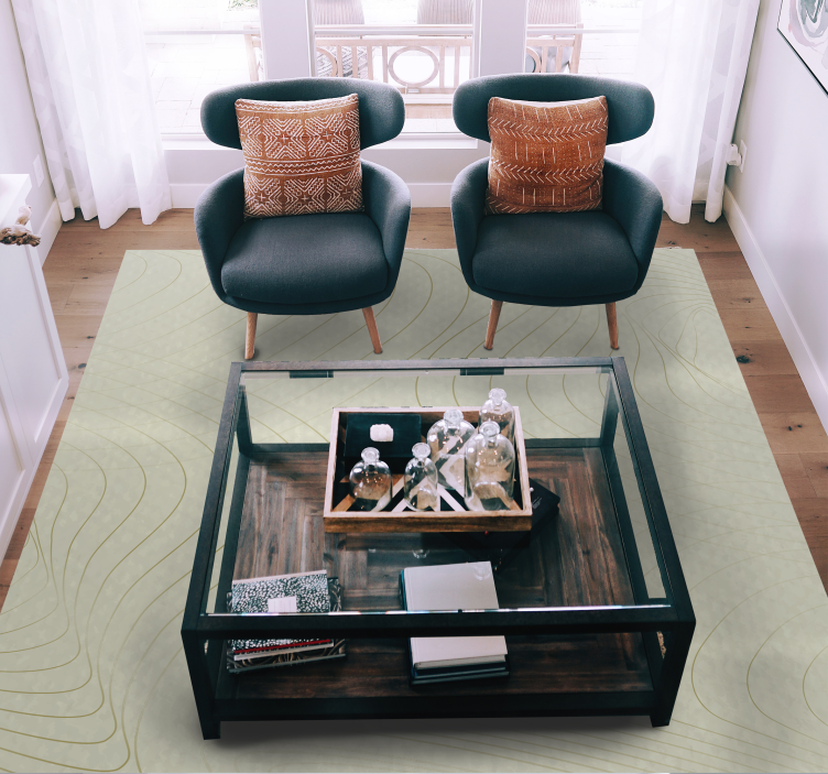 Alfombra vinílica minimalista arte lineal fluido - TenVinilo