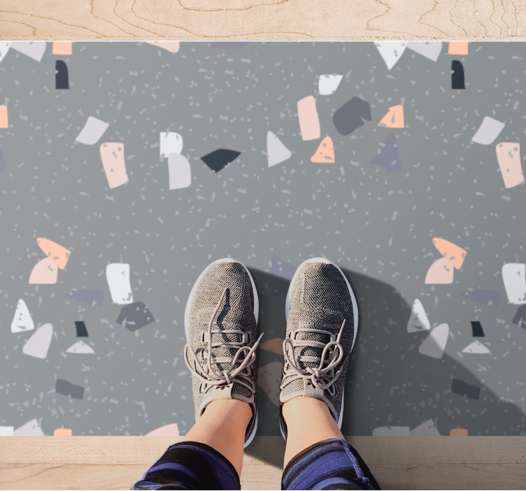 Alfombra vinílica imitación mármol figuras abstractas - TenVinilo