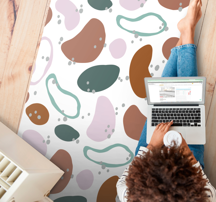 Alfombra vinilica minimalista abstracto irregular - TenVinilo