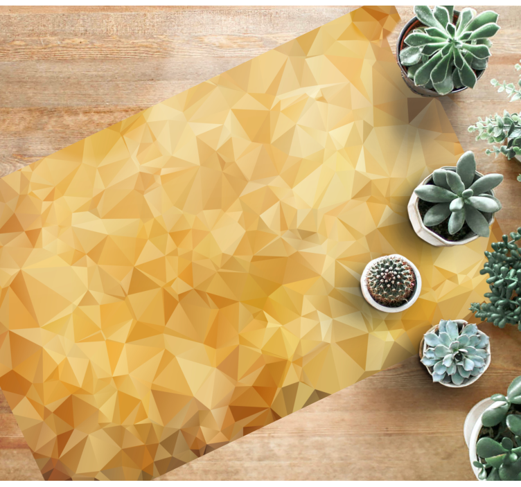 Alfombra vinílica geométrica patrón dorado - TenVinilo