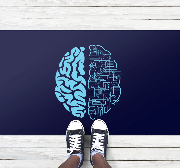 Alfombra vinílica moderna contraste cerebral - TenVinilo