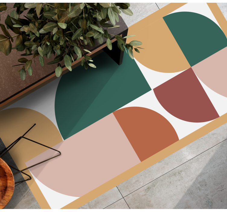 Alfombra vinílica moderna segmentos abstractos angulares - TenVinilo