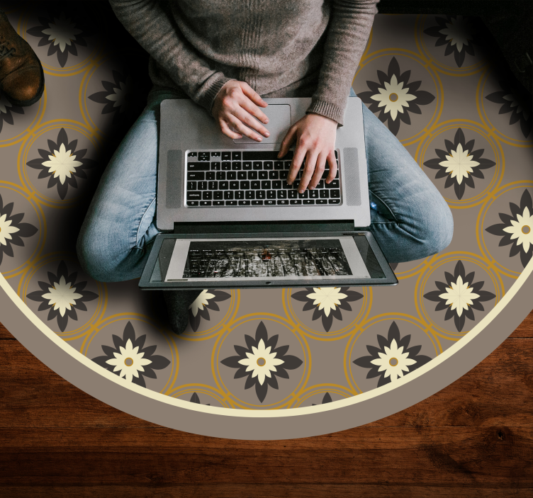 Alfombra vinílica mosaico círculo estampado - TenVinilo