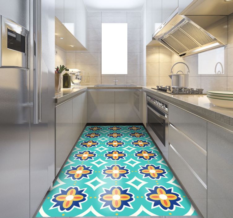 Alfombra vinilo mosaico Tourquise texturado - TenVinilo