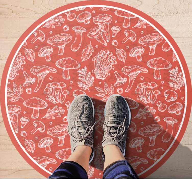 Alfombra vinílica naturaleza ilustración de hongo - TenVinilo
