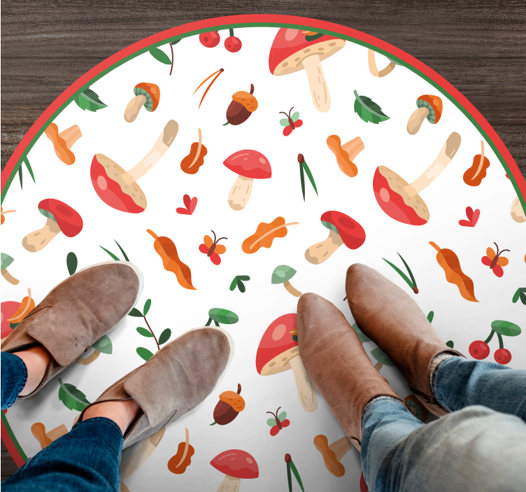 Alfombra vinílica flores motivo floral de setas - TenVinilo