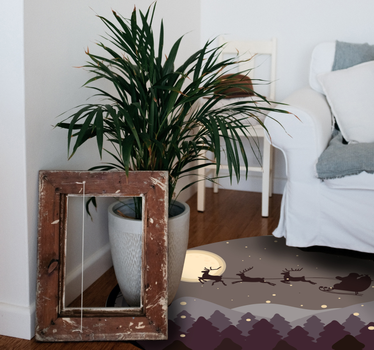 Alfombra vinílica navidad escena nocturna festiva - TenVinilo