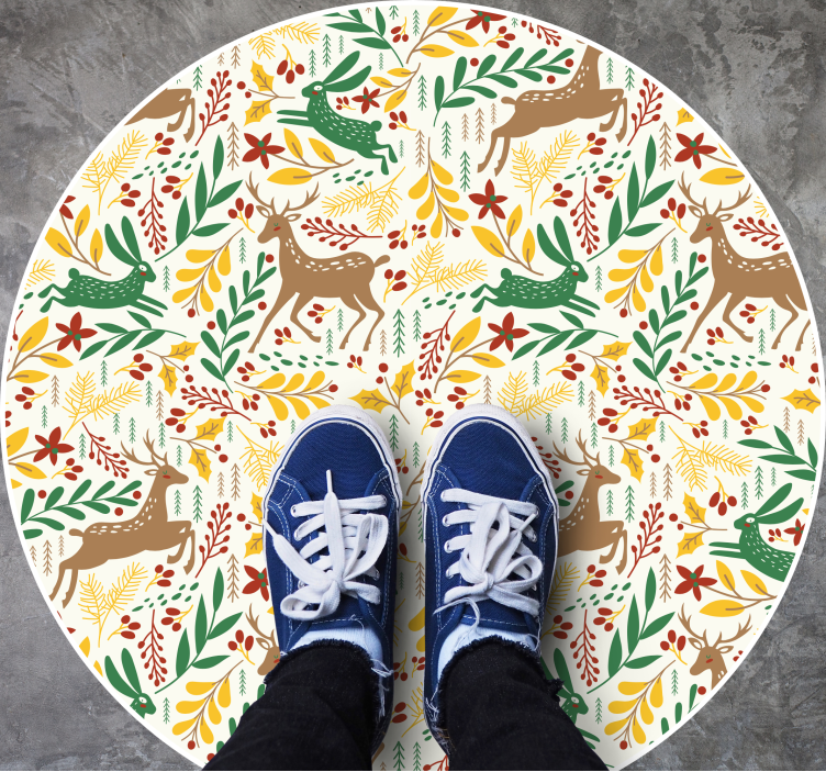 Alfombra vinílica navidad motivo inspirado en la naturaleza - TenVinilo