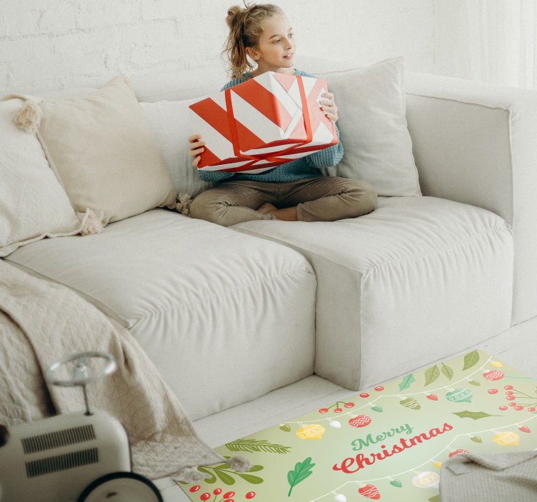 Alfombra vinílica navidad saludos festivos de temporada - TenVinilo