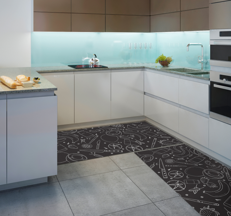 Alfombra vinílica para cocina elementos - TenVinilo