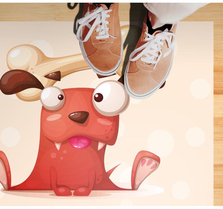 Alfombra vinilo pasillo Diseño de perro loco - TenVinilo