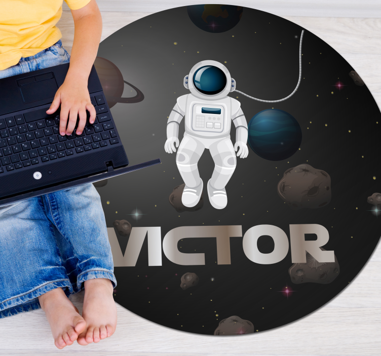 Alfombra vinílica infantil astronauta del universo - TenVinilo