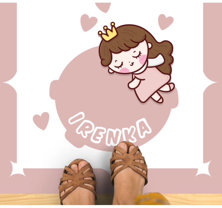 Alfombra vinílica personalizable lindo tema de princesa - TenVinilo