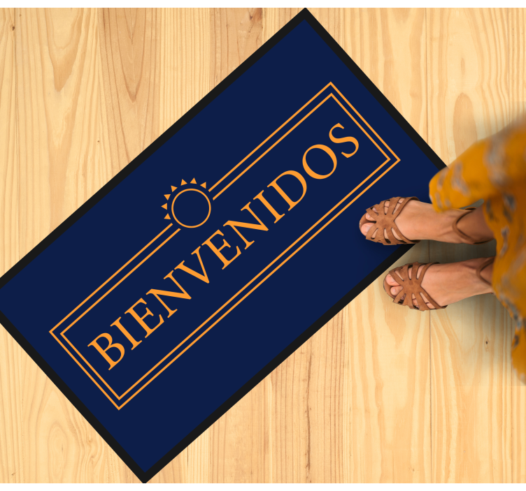 Alfombra vinílica moderna mensaje de saludo - TenVinilo