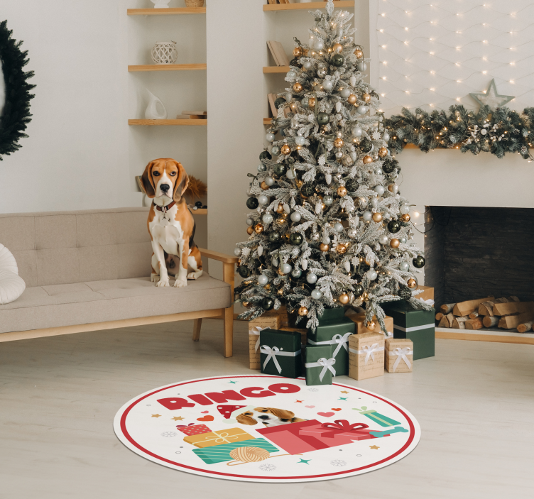 Alfombra vinilo personalizable Navidad mascotas  - TenVinilo