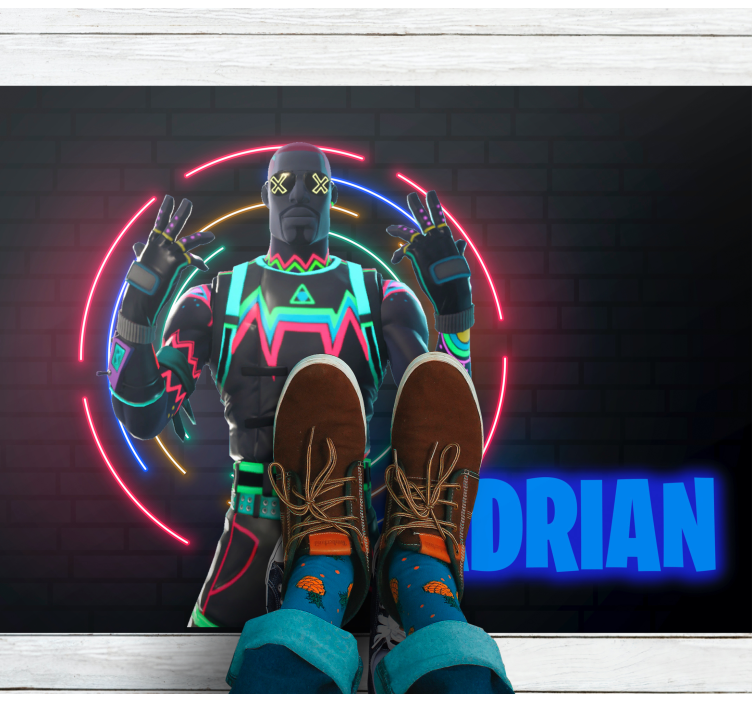 Alfombra vinílica personalizable pantalla de neon - TenVinilo