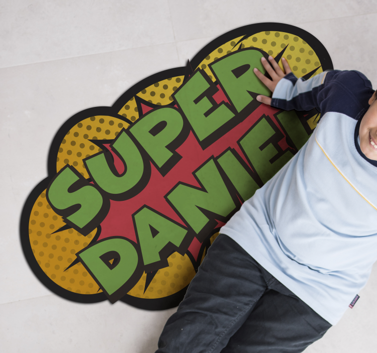 Alfombra vinílica personalizable superhéroe ajustable - TenVinilo