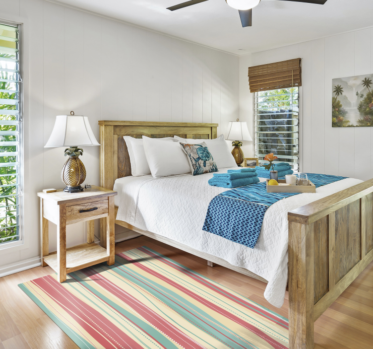 Alfombra vinílica rayas combinación de colores a rayas - TenVinilo