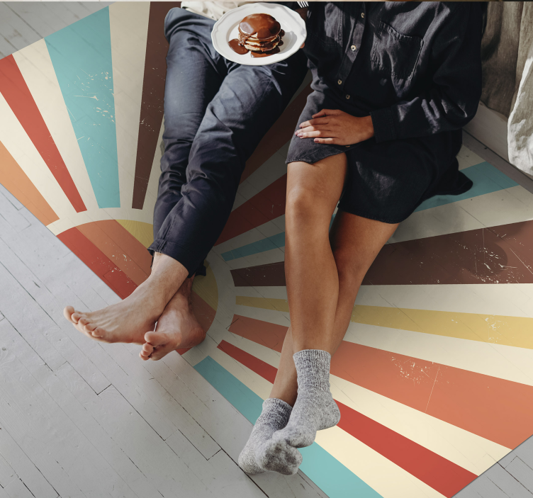 Alfombra vinílica rayas rayas de rayos de sol - TenVinilo